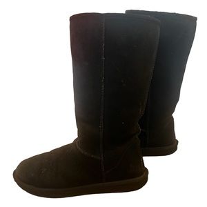 UGG Australia Classic Tall Boots Leather Sheepskin Black Womens Size 6 5815
